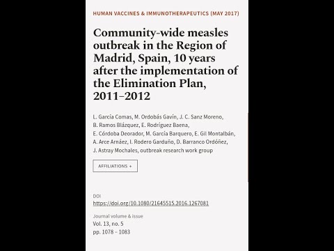 Community-wide measles outbreak in the Region of Madrid, Spain, 10 years after the im... | RTCL.TV